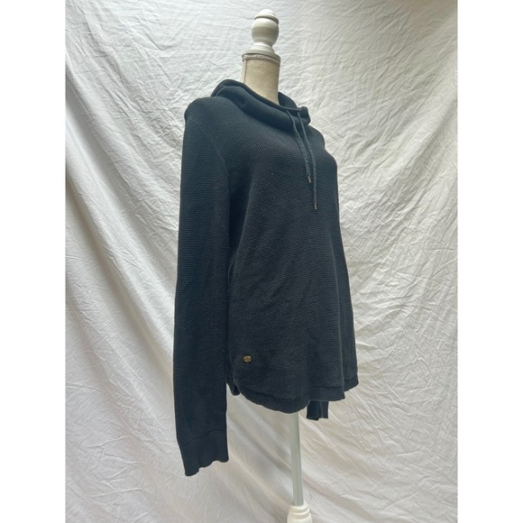 Lauren Ralph Lauren Womens Black Waffle Knit Cowl Neck Long Sleeve Pullover XL - Picture 2 of 6